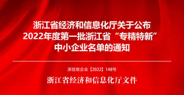 热烈祝贺东正科技通过2022 年度浙江省专精特新中小企业公示